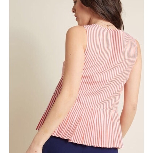 ModCloth Optimistic Essence Striped Peplum Top - Picture 3 of 8